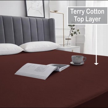 Sale Active 4 x 6 Feet Waterproof Terry Cotton Mattress Protector For Diwan Bed Size, 72 x 48 Inches, Brown | Hypoallergenic & Breathable